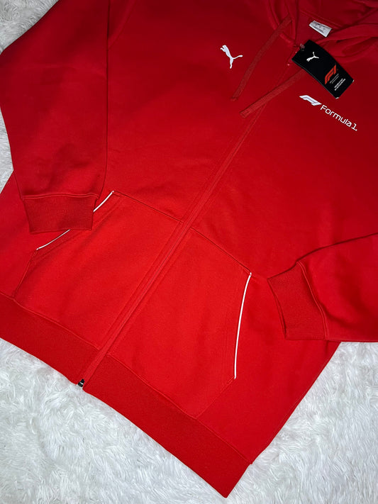Poleron con cierre puma fórmula 1 rojo C/ blanco
