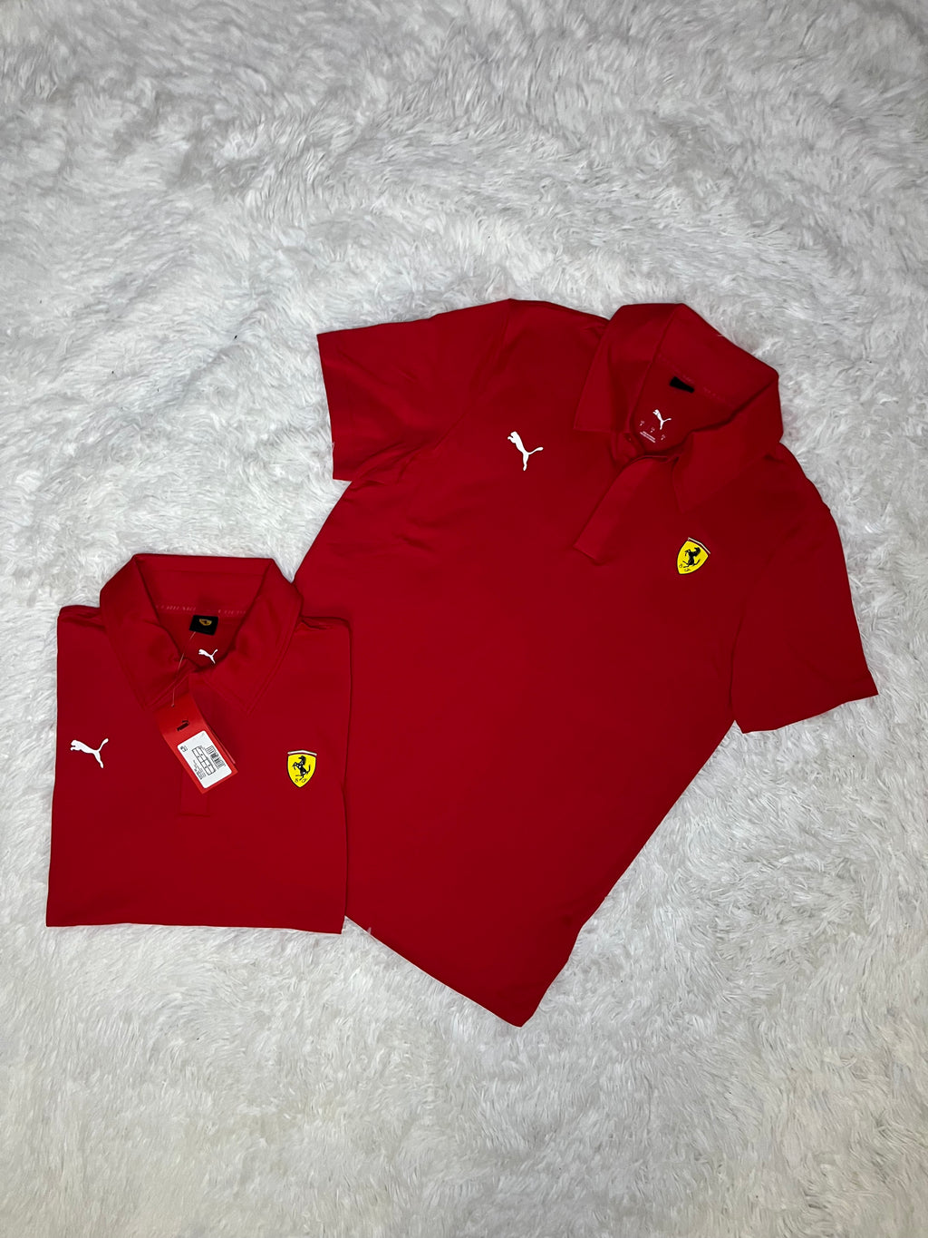 POLERA TIPO PIQUÉ PUMA SCUDERIA FERRARI 3 BOTONES ROJA
