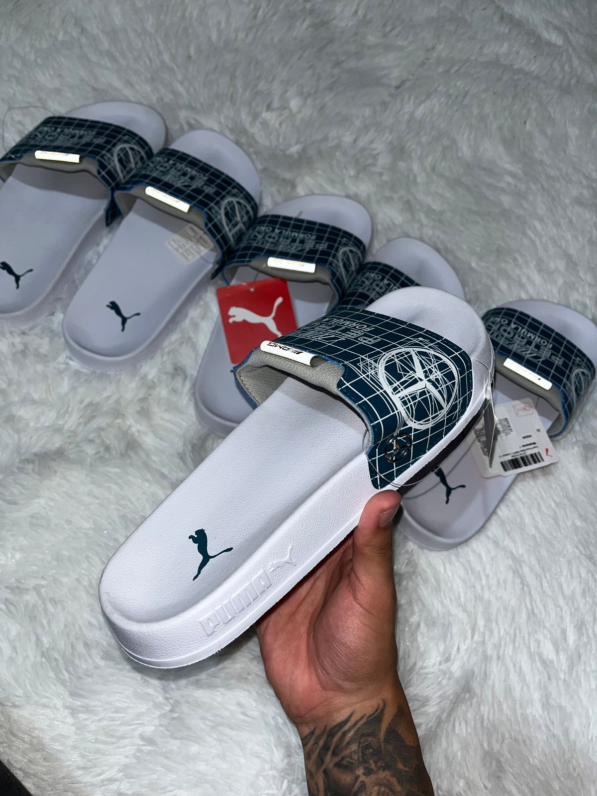 Sandalias puma reflectantes Mercedes AMG petronas