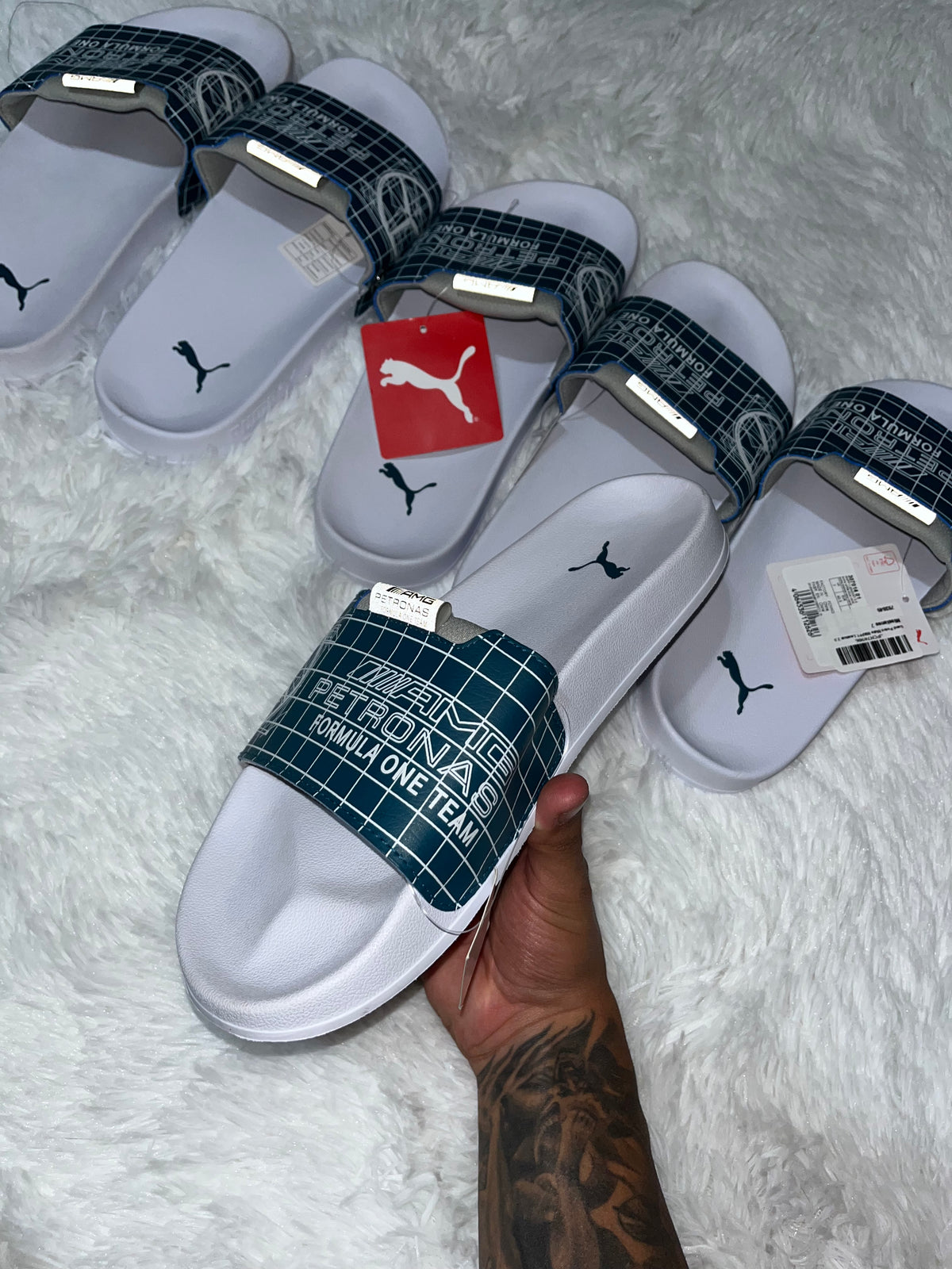 Sandalias puma reflectantes Mercedes AMG petronas