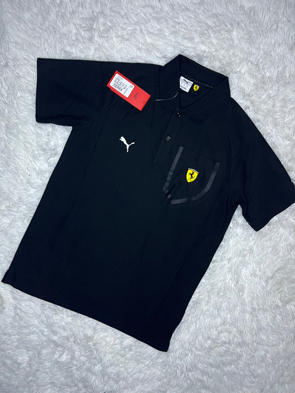POLERA TIPO PIQUÉ PUMA SCUDERIA FERRARI NEGRO