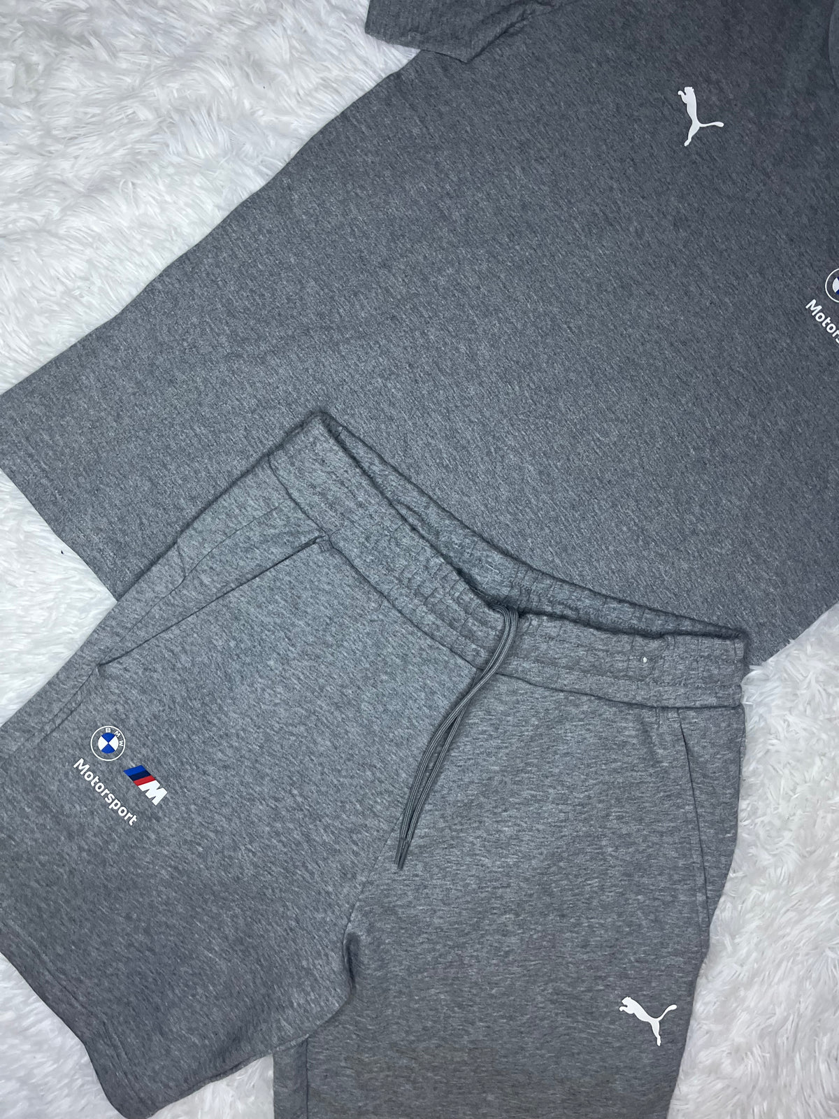 Conjunto puma polera+short BMW motorsport gris