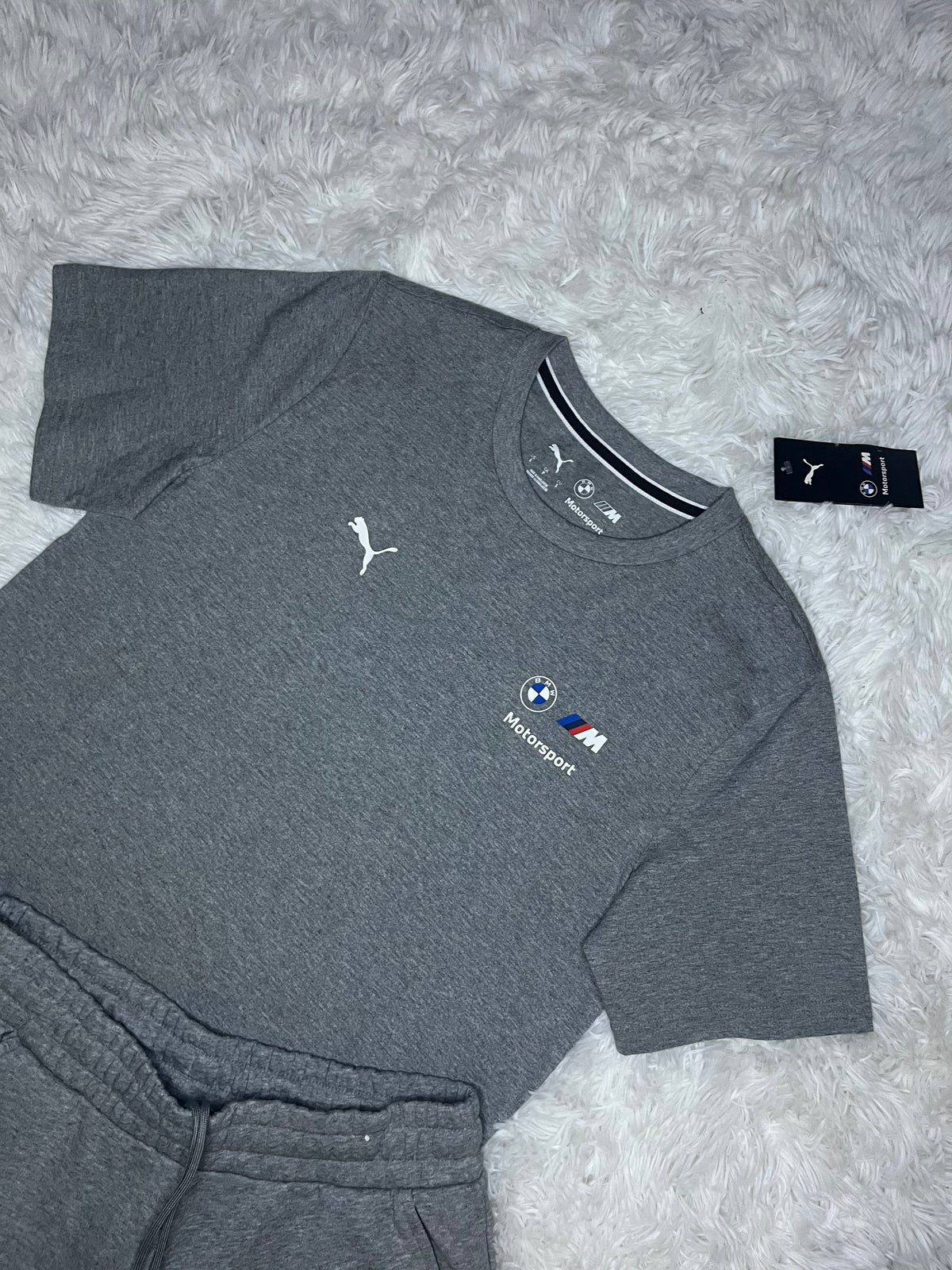 Conjunto puma polera+short BMW motorsport gris