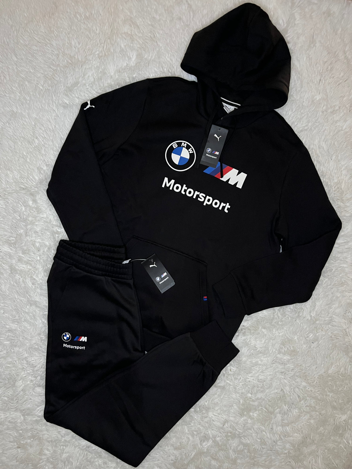 CONJUNTO PUMA POLERON Y PANTALÓN DE BUZO ESSENTIAL BMW MOTORSPORT NEGRO