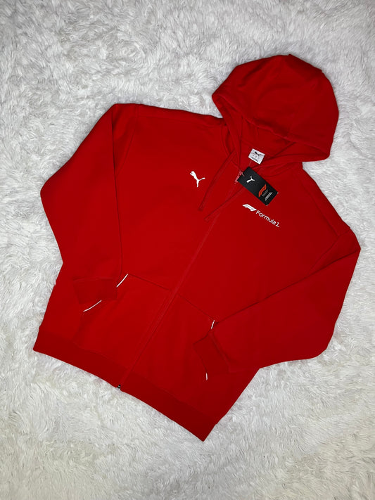 Poleron con cierre puma fórmula 1 rojo C/ blanco