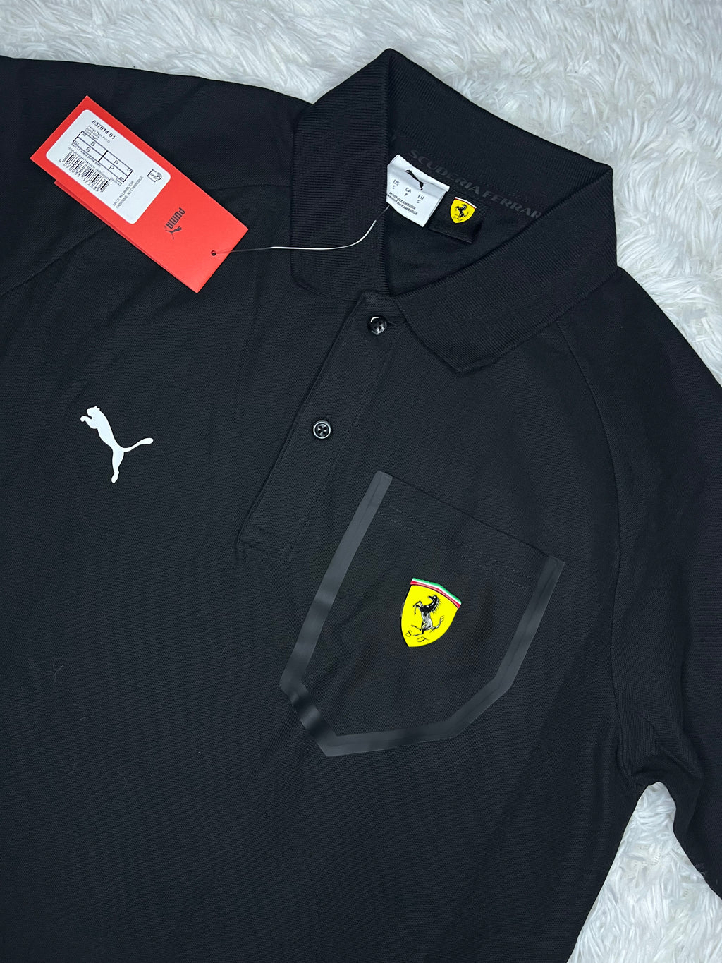 POLERA TIPO PIQUÉ PUMA SCUDERIA FERRARI NEGRO