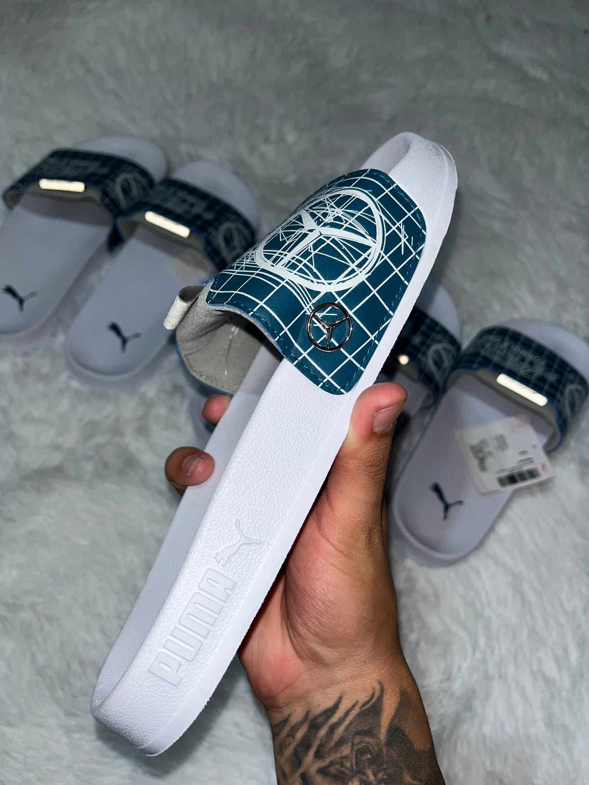 Sandalias puma reflectantes Mercedes AMG petronas