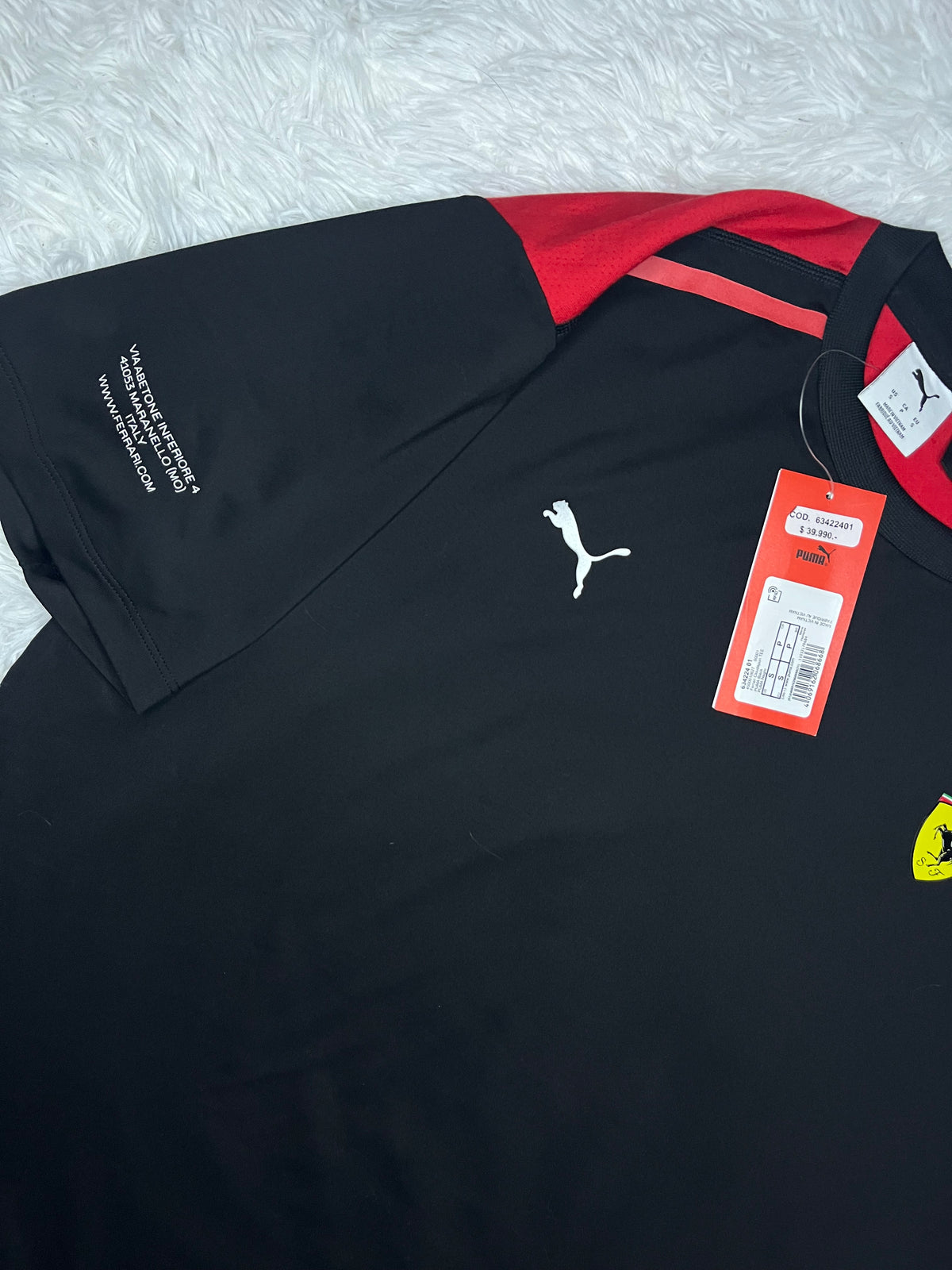 POLERA TELA DEPORTIVA PUMA NEGRA SCUDERIA FERRARI
