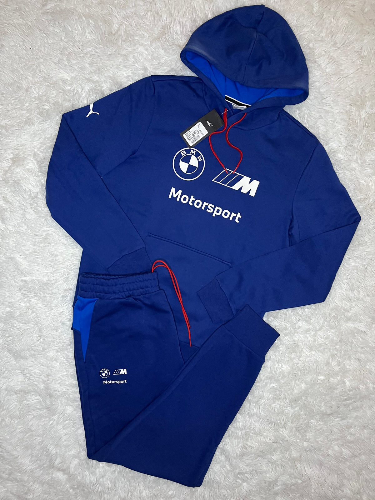 CONJUNTO PUMA BMW MOTORSPORT ESSENTIAL AZUL 2026:POLERON Y PANTALÓN DE BUZO